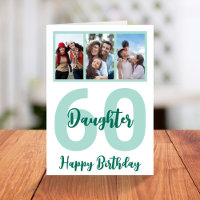 Daughter 60th Birthday Modern Script Photo Collage