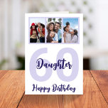 Daughter 60th Birthday Purple Script Photo Collage Card<br><div class="desc">Put a smile on a face with this personalised 60th birthday modern script photo collage card for your daughter. - Simply click to personalise this design 🔥 My promises - This design is unique and is designed with you in mind 🙏 Thank you for supporting my small business - If...</div>