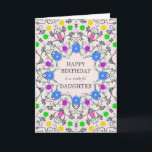 Daughter Abstract Flowers Birthday Card<br><div class="desc">An abstract floral birthday card for a daughter. A glorious abstract pattern with flowers and diamonds. A very pretty, feminine, and stylish way to say 'Happy Birthday' to a daughter. An unusual design that stands out. Send your birthday wishes in an elegant and eloquent way. All the diamonds on this...</div>