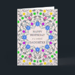 Daughter Abstract Flowers Birthday Card<br><div class="desc">An abstract floral birthday card for a daughter. A glorious abstract pattern with flowers and diamonds. A very pretty, feminine, and stylish way to say 'Happy Birthday' to a daughter. An unusual design that stands out. Send your birthday wishes in an elegant and eloquent way. All the diamonds on this...</div>