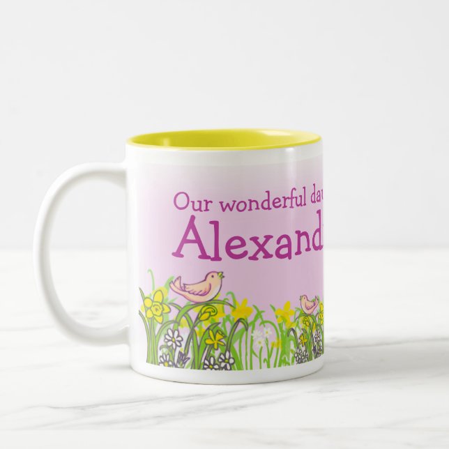 Daughter add your name blonde girls mug (Left)
