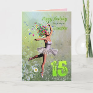 Daughter age 15, flower fairy birthday card