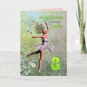 Daughter age 8, flower fairy birthday card
