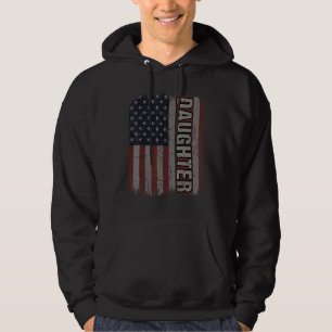 Daughter American Flag Vintage Mother's Day 4th of Hoodie