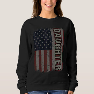 Daughter American Flag Vintage Mother's Day 4th of Sweatshirt