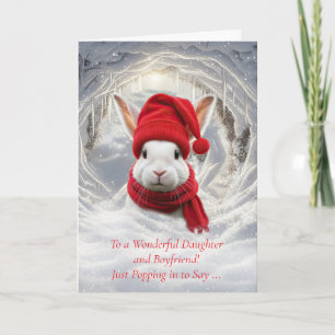 Daughter and Boyfriend Cute Christmas Card