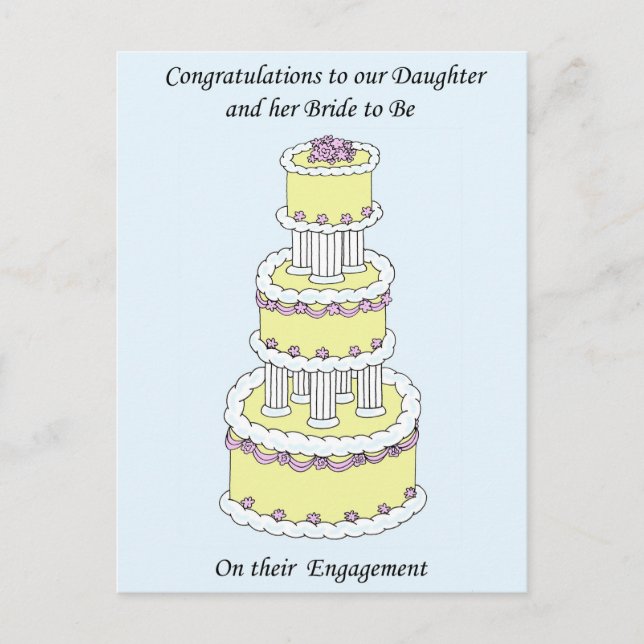 Daughter and Bride to Be Engagement Postcard (Front)