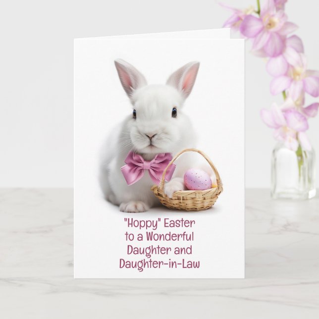 Daughter and Daughter in Law Wife Easter Card (Orchid)