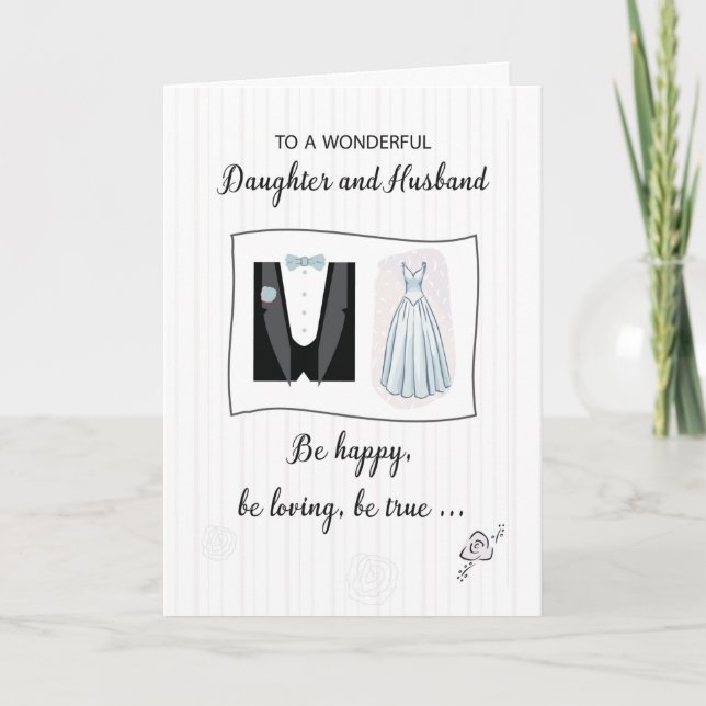 Daughter and Husband Wedding Congratulations Card (Front)