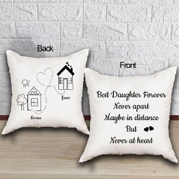 Daughter and Mum Long Distance Love Relationship Cushion