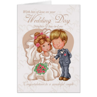 Daughter And New Son-in-Law Wedding Day Card with