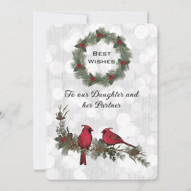 Daughter and Partner Red Cardinal Christmas (Front)