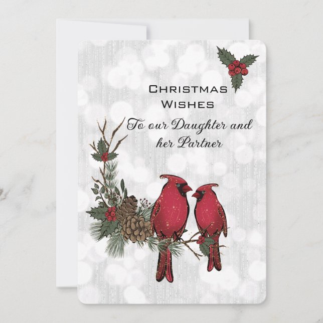 Daughter and Partner Red Cardinal Christmas (Front)