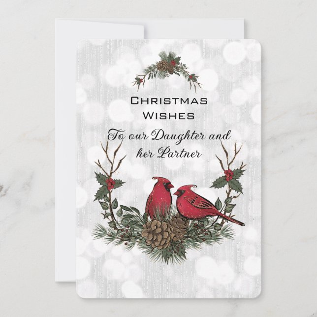 Daughter and Partner Red Cardinal Christmas (Front)