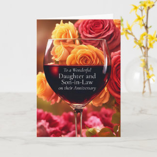 Daughter and Son in Law Happy Wedding Anniversary Card