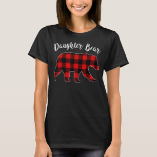 Daughter Bear Buffalo Plaid Matching Family Group T-Shirt