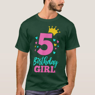 Daughter Birthday 5 Years Old Princess 5th Birthda T-Shirt