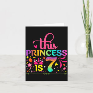 Daughter Birthday 7 Years Old Princess Girl 7th Card