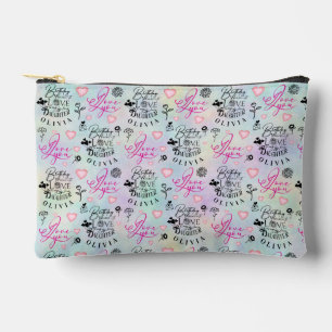 Daughter Birthday Calligraphy Custom Name Modern Accessory Pouch