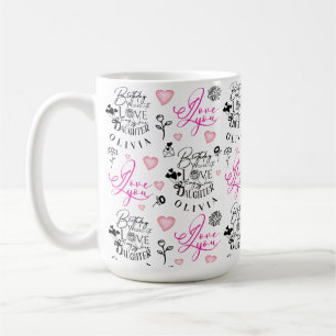 Daughter Birthday Calligraphy Custom Name Modern Coffee Mug