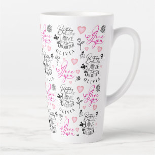 Daughter Birthday Calligraphy Custom Name Modern Latte Mug