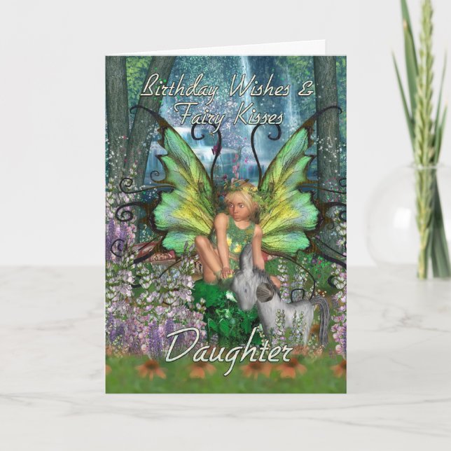 Daughter Birthday Card - Angelica Fantasy Woodland (Front)