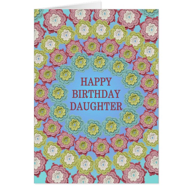 Daughter Birthday Crochet Flowers (Front)