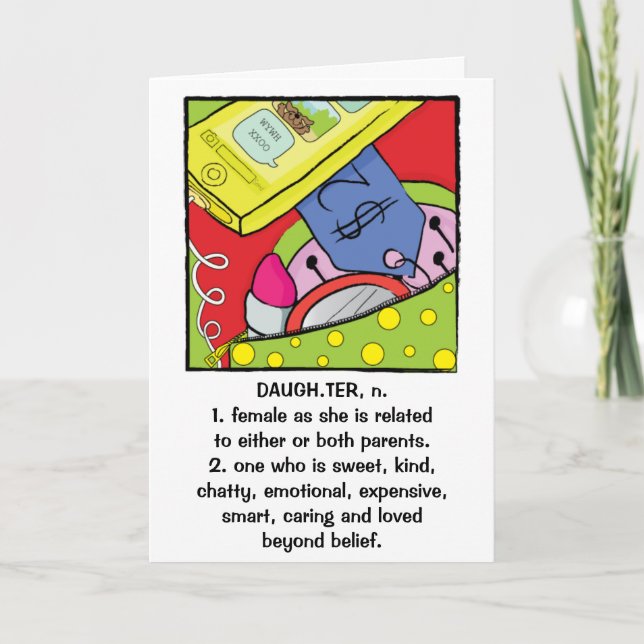 Daughter Birthday Greeting Card Humourous Sweet (Front)