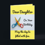 Daughter Birthday Paper Dolls Card<br><div class="desc">Colourful, birthday card with vintage paper dolls inside to cut out, is featured on this greeting card. Front of card reads, "Dear Daughter On Your Birthday May the day be filled with fun". And inside of card reads, "After your Birthday enjoy cutting out these paper dolls! Much love, Mum and...</div>