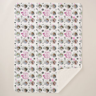Daughter Birthday Photo Collage Typography  Sherpa Blanket