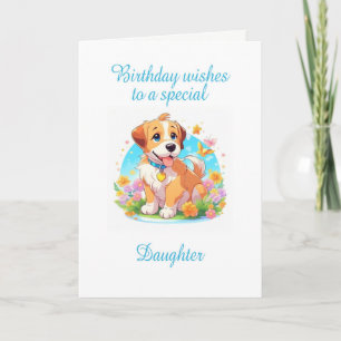 Daughter Birthday Puppy Dog Card