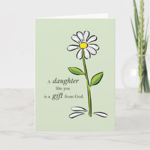 Daughter Birthday, Religious Green Daisy Flower Ap Card