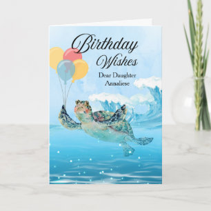 Daughter Birthday Wishes Add a Name Sea Turtle Card