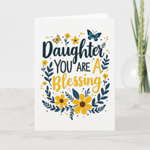 Daughter Blessing Floral Dots Card