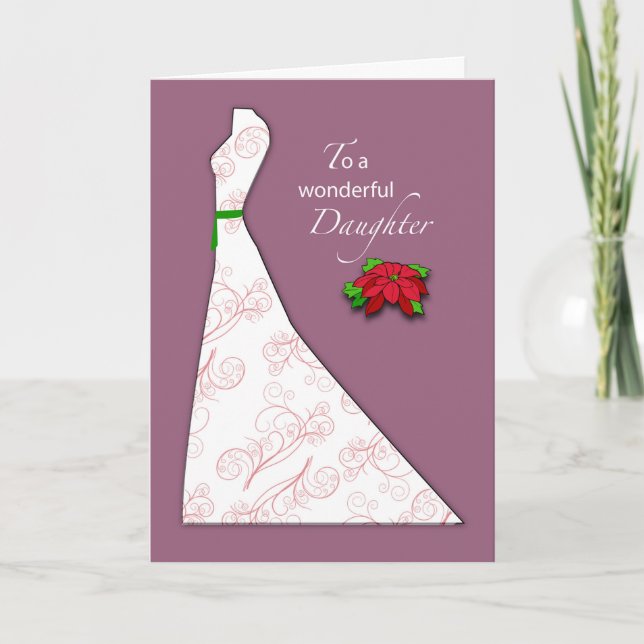 Daughter Bridal Lilac Christmas Shower Silhouette Card (Front)