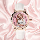 Daughter child photo watch<br><div class="desc">Add a photo of a child, or any family member or friend. Black numbers. Template for your text, black letters.</div>