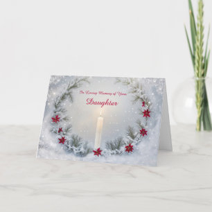 Daughter Christmas in Remembrance with Candle  Card