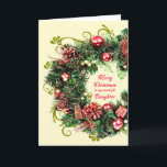 Daughter Christmas Wreath Holiday Card<br><div class="desc">An elegant Christmas card showing a christmas wreath with ornaments,  presents,  and pine cones. A beautiful way to send Christmas good wishes to your daughter.</div>