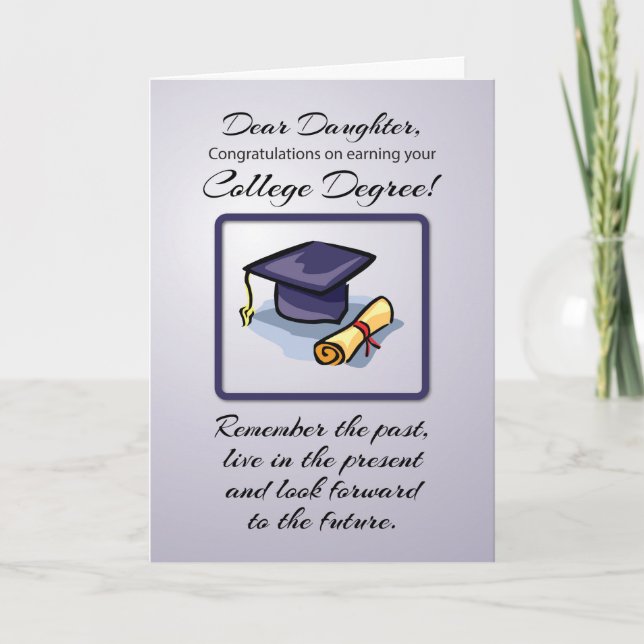 Daughter, College Graduation, Remember the Past Card (Front)