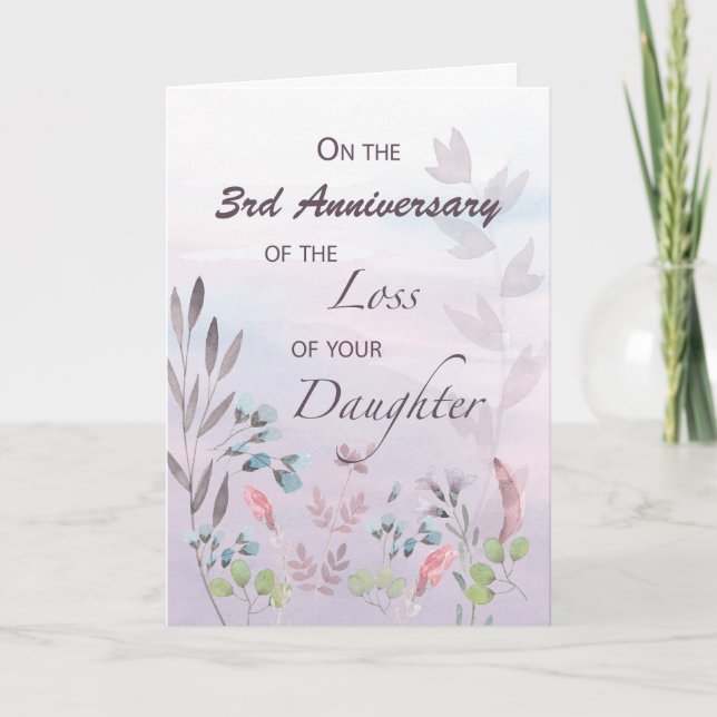 Daughter Custom Year 3rd Anniversary of Loss Card (Front)