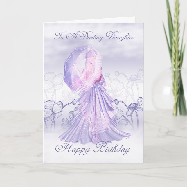 Daughter Cute Feminine Birthday Card (Front)