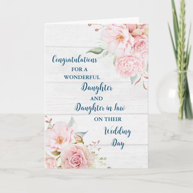 Daughter & Daughter in Law Congratulations Card (Front)