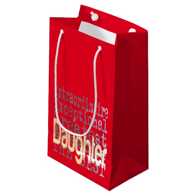 Daughter Extraordinaire Small Gift Bag (Front Angled)