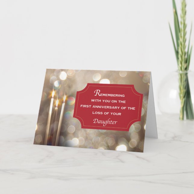 Daughter First Anniversary Remembrance Christmas Card (Front)