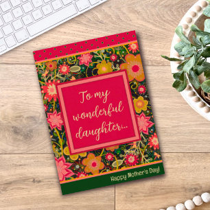 Daughter Floral Pretty Unique Happy Mother’s Day Card