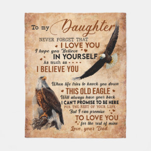 Daughter Gift Letter To My Daughter From Dad Fleece Blanket