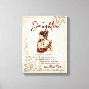 Daughter Gift Letter To My Daughter From Mum Canvas Print