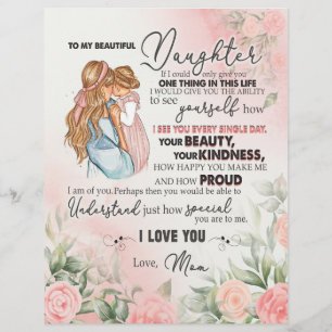 Daughter Gift Letter To My Daughter From Mum Custom Letterhead