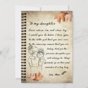 Daughter Gift Letter To My Daughter From Mum Holiday Card