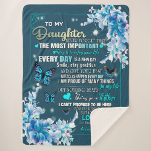 Daughter Gift   Letter To My Daughter From Mum Sherpa Blanket